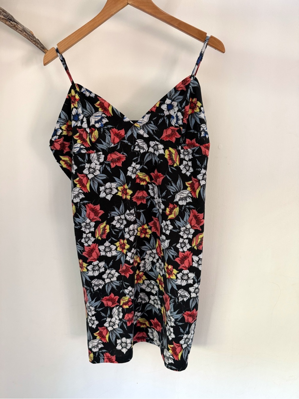 Zeagoo Women’s XXL Black Floral Mini Dress Sleeveless Seamed Bust Autumn Flowers